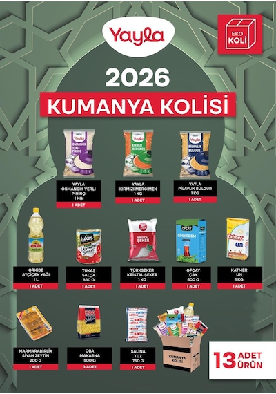 Yayla Ramazan Ekonomik Erzak Gıda Seti 13 Parça