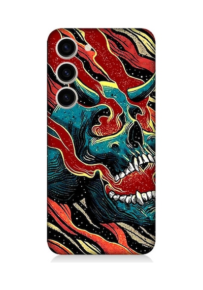 Samsung Galaxy S23 Uyumlu Silikon Kılıf Devil Skull Şeytan Kafatası