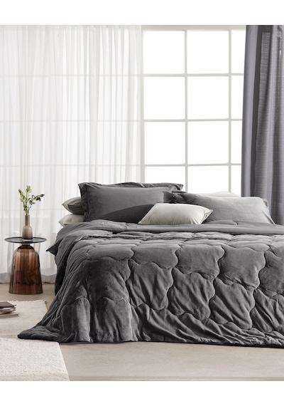 Madame Coco Kaira King Size Comforter Set Antrasit - Gri