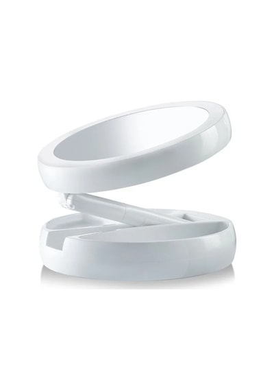 Techtic Katlanabilir Yuvarlak Mike Up Mirror Led Işıklı 10x Makyaj Aynası
