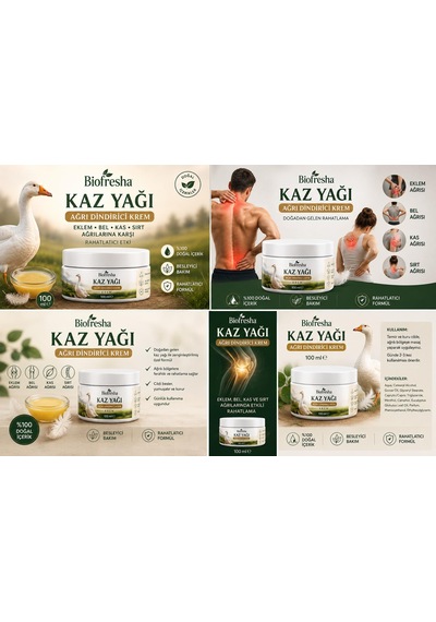 Biofresha Kaz Yağı Masaj Teskin Eklem Boyun Bel Kas Rahatlatıcı Jel 100 Ml