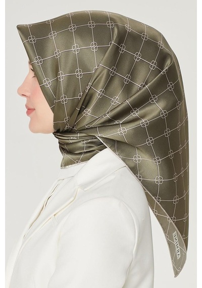 Armine İpek Eşarp Nostalji - 8555-07 Haki Twill Haki