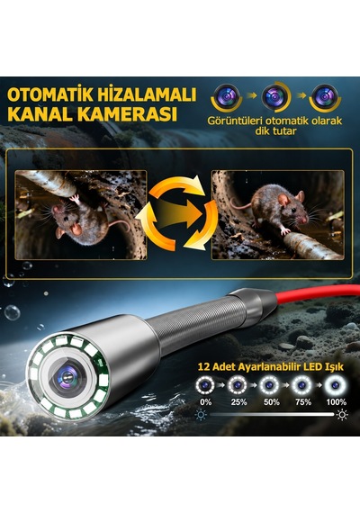 KMT-4040 Profesyonel 40 Metre Kanal Görüntüleme Kamerası 9 İnç Ips Ekran, Metraj Sayacı Ve Ekran Kaydı Full Set
