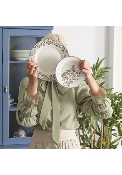Bella Maison Vintage Porselen Pasta Tabağı 4'lü Mavi 20 CM