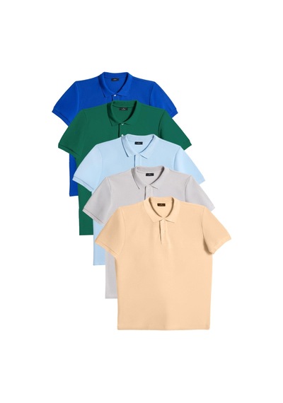 Tudors Erkek 5li Paket Saks Mavi-zümrüt Yeşili-mavi-gri-kum Beji Slim Fit Pamuklu Düz Pike Polo Yaka Tişört-33094 Multi Çok Renkli Tudors Erkek 5li Paket Saks Mavi-zümrüt Yeşili-mavi-gri-kum Beji Slim Fit Pamuklu Düz Pike Polo Yaka Tişört-33094 Multi Çok Renkli