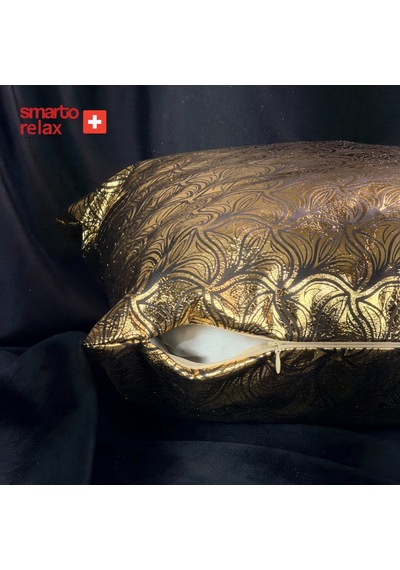 Smarto Relax Tekli Antibakteriyel Desenli Dekoratif Dolgulu Kırlent 45x45 Cm Gold