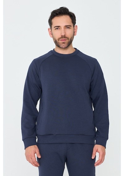 White Stone Lacivert Pamuklu Erkek Basic Sweatshirt