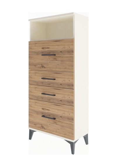 Arges Dolap Tek Raflı 4 Çekmeceli 60x30x134 Aytaşı-çam Aytaşı
