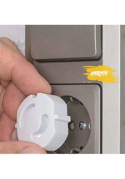 1 Adet Priz Kapağı Priz Koruyucu Bebek Çocuk Priz Emniyeti Güvenliği Koruması Beyaz