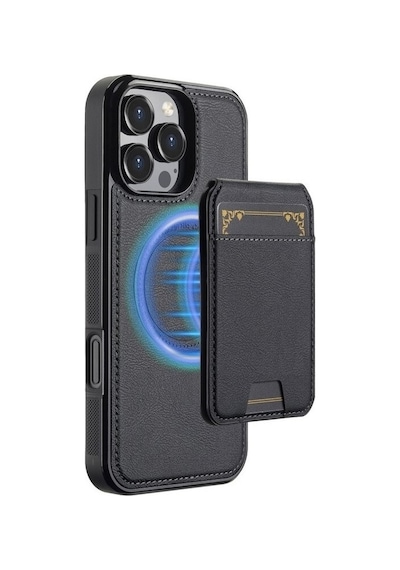 Teleplus Apple Uyumlu iPhone 15 Pro Max Kılıf Capella L3 Serisi Mıknatıslı Kartlıklı 2-1 Kapak