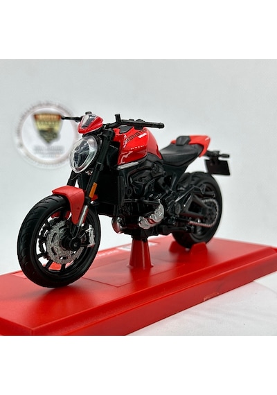 Moto Garage Ducati Monster 1:18 Diecast Maket Motor Lisanslı Metal Model Motosiklet