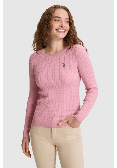 U.S. Polo Assn. Kadın Pembe Basic Kazak 50331602 Vr246 Seker Pembe