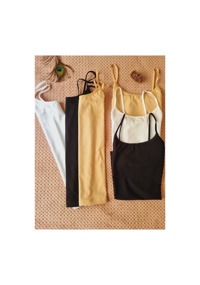Demirsa Boutique Pamuklu Likralı İp Askılı Kadın 6' Lı Atlet 2 Siyah-2 Beyaz-2 Ten Beyaz-siyah-ten Demirsa Boutique Pamuklu Likralı İp Askılı Kadın 6' Lı Atlet 2 Siyah-2 Beyaz-2 Ten Beyaz-siyah-ten