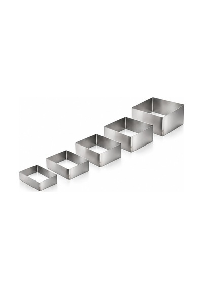 Fida Pasta Çemberi Kare Düz 0,8mm Yükseklik 7 Cm Paslanmaz 24x24 Cm Inox