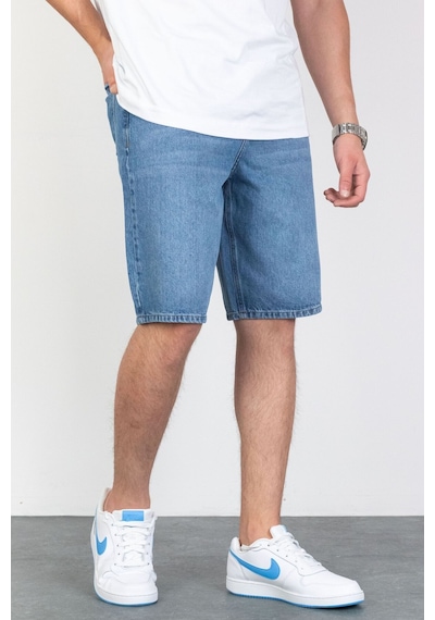HLT Jeans Erkek Açık Mavi Baggy Fit Rahat Kesim %100 Pamuk Denim Loose Jeans Kot Şort Arthur-Açmavi 001
