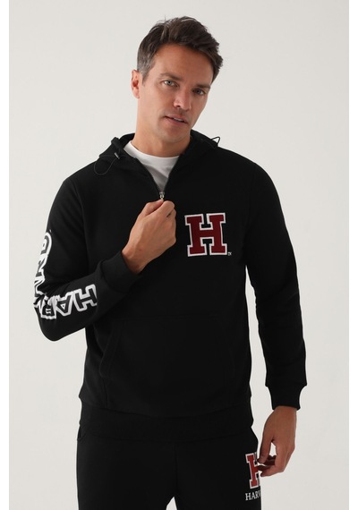 Harvard Siyah Erkek Sweatshirt Siyah