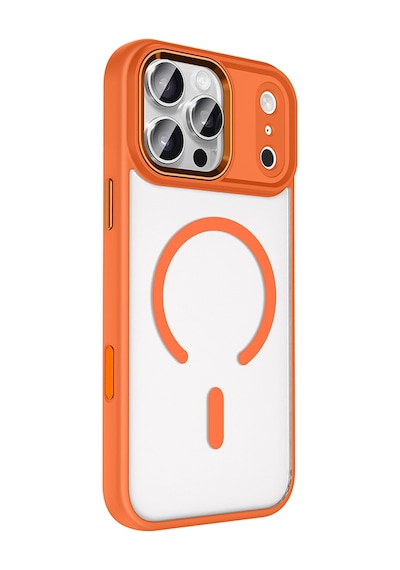 Techaks Apple Uyumlu iPhone 17 Pro Max Kılıf Wireless Şarj Özellikli Zore Krom M-safe Silikon Kapak - Lacivert Lacivert