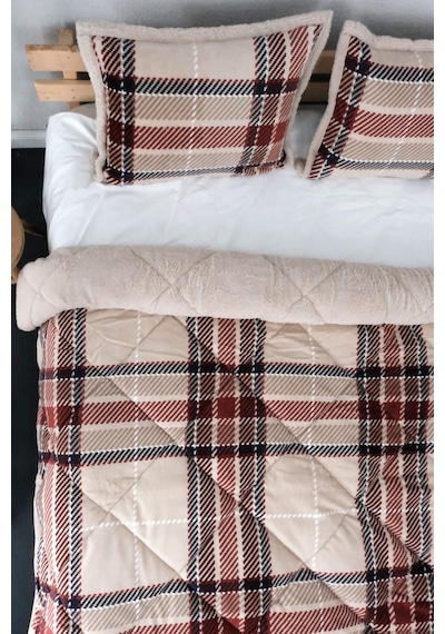 Merinos Comforter Çift Kişilik Yorgan Seti - Vizon