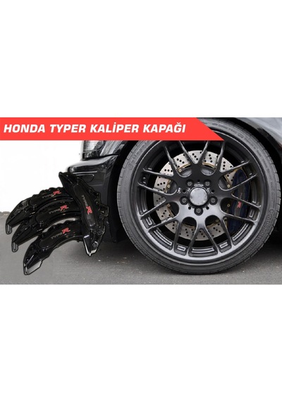 Siyah Type-r 4'lü Kaliper Seti Yapıştırma Logolu