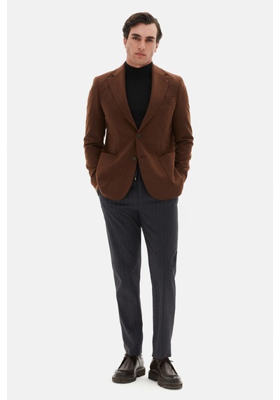 D's Damat Ds Damat Slim Fit Kahverengi Diyogonal Kumaş Ceket 5hc04ır06494m 201