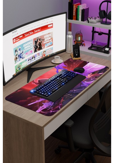 The Eminence İn Shadow Anime V4 - 90x40 Xxl Gaming Kauçuk Kaymaz Taban Mouse Pad Fare Altlığı