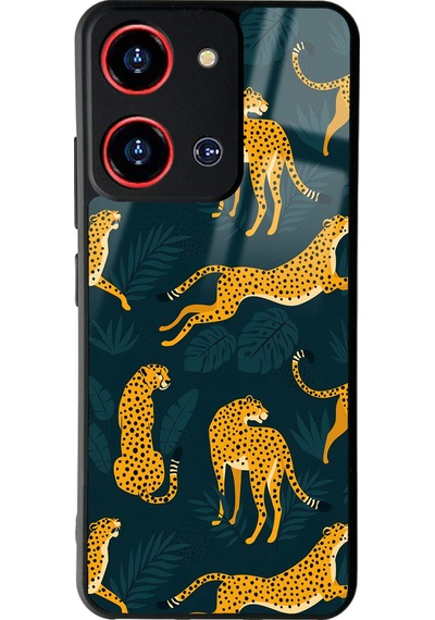 Reeder S19 Max Pro S Zoom Leaf Leopar Tasarımlı Glossy Telefon Kılıfı Çok Renkli