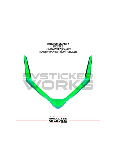 Honda Pcx 2025-2026 Yeşil Far Filmi Etiket Sticker Modeli Ön Far