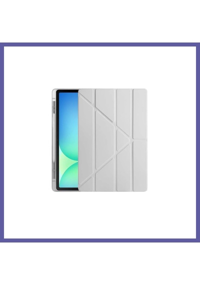 Bezos İpad Air 13 2024 Kılıf Kalemlikli Mars Tablet Kılıfı - Gri Nıda