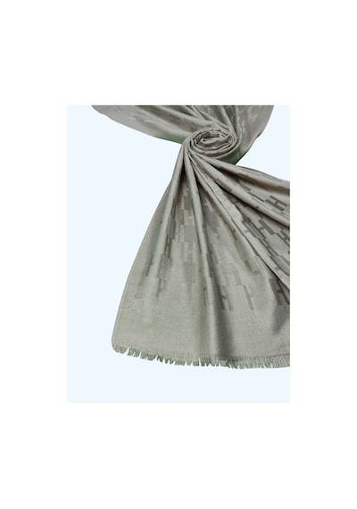 Mim Eşarp Işıl İpek - H Desen Kaşmir İpek Şal 75x190 Cm Vizon