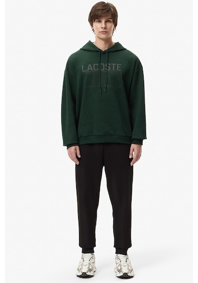 Lacoste Men's Oversize Sweatshirt Bol Kesim Kapüşonlu Pamuklu Erkek Sweatshirt Yeşil