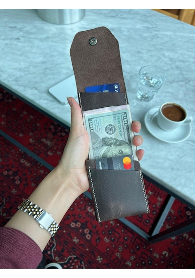 Mft Leather Hakiki Deri Çıtçıtlı Erkek Cüzdan Nova 5801 Kahverengi