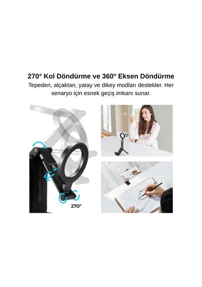 K&f Concept Magsafe  Alüminyum Telefon Standı, Tripod Ve Selfie Stick Çok Fonksiyonlu 4'ü 1 Arada