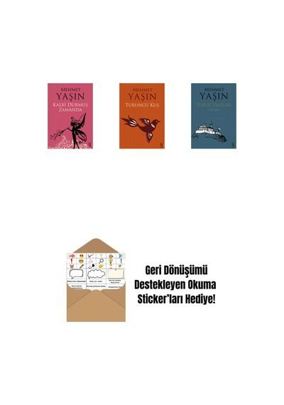 Kalbi Durmuş Zamanda + Turuncu Kuş + Toplu Yazılar + Okuma Sticker'ları
