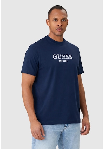 Guess M6gı16k3032 Cn Ss Guess Logo Con Erkek Tişört Lacivert