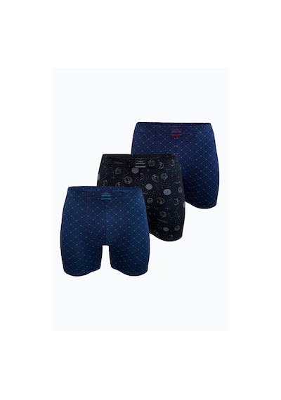 Malabadi Erkek 3 Lü Desenli Set 2 Premium Collection Modal Uzun Boxer 3m250 Set-2