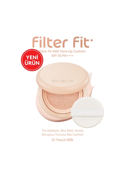 Peripera Filter Fit Milk Tone Up Cushion 01 Peach Milk