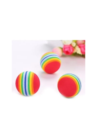 Diş Çıkarma İçin Gökkuşağı Renkli Sünger Toplar - 3'lü Set