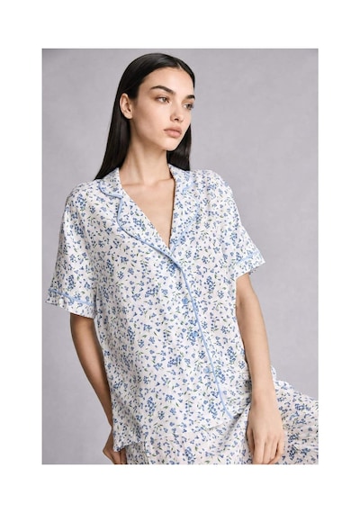 Defacto Regular Fıt Kısa Kollu 2li Ekru Pijama Takımı H8185ax26smer139 Ekru-er139