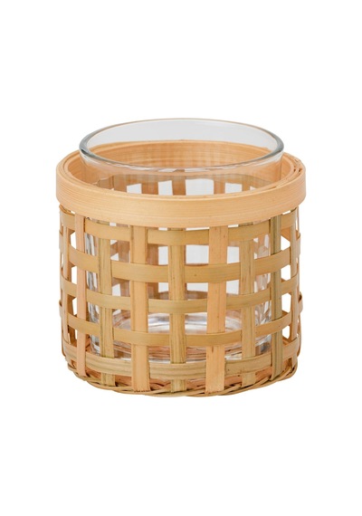 Tealight Mumluk, Bambu, 8 Cm Ahşap