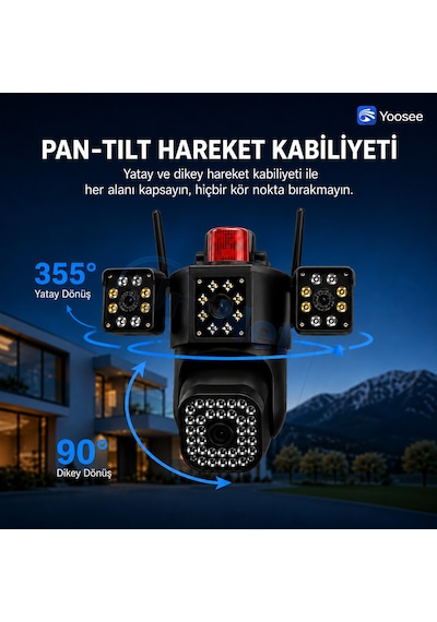 Uninet 12v 4g Sım Kartlı Dış Mekân Güvenlik Kamerası Gece Görüşlü, Hareket Algılamalı, Çift Yönlü Ses Özelliği