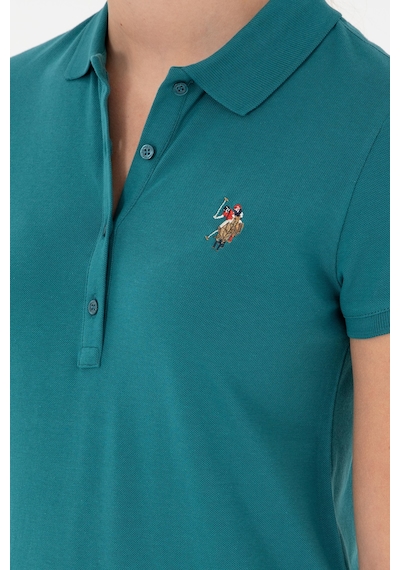 U.S. Polo Assn. Kadın Koyu Yeşil Polo Yaka Tişört 50280067-VR101