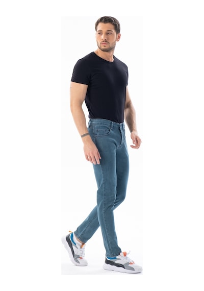 Digital Jeans Erkek Slim Fit Dar Kesim Dar Paça Kot Pant Açık Yeşil Açık Gri