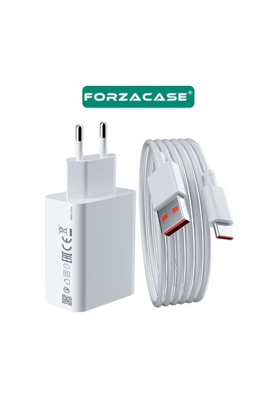 Forzacase Galaxy Tab S9 Serisi İle Uyumlu Hızlı Şarj Destekli 120w Type-c Usb Şarj Cihazı Set Fc1025 Beyaz