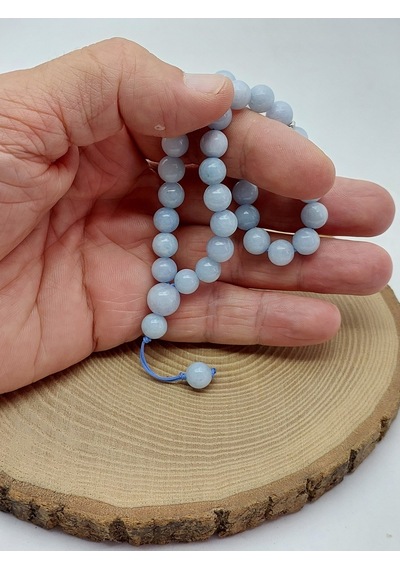 Akuamarin Taşı 33lük Özel Tasarım Tesbih 8mm 8168 Çok Renkli