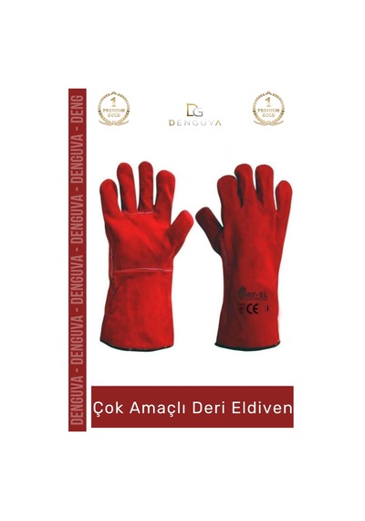 Yanmazeldiven Isıya Dayanıklı Yanmaz Su Geçirmez Ergonomik Standart Sanayi İş Çok Amaçlı Deri Eldiv