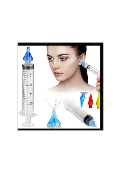 Sıno 3 Delikli Kulak Temizleme Şırınga Kiti, 20ml Manuel Kulak Kiri Temizleme Aracı