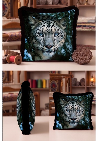 Leopar Orman Desenli Saçaklı Yastık Kılıfı - Vahşi Yabohem Yeşil Siyah Püsküllü Kırlent Kılıfı Buzlu Sahil Nektar Leopar Orman Desenli Saçaklı Yastık Kılıfı - Vahşi Yabohem Yeşil Siyah Püsküllü Kırlent Kılıfı Buzlu Sahil Nektar
