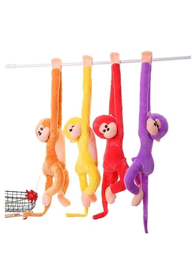 Elleri Yapışan Oyun Ve Uyku Arkadaşı Peluş Maymun Oyuncak Sarılan Maymun Karışık