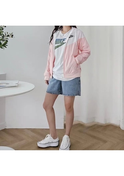 Sportswear Windrunner Full Zip Hoodie Kadın Ceket Ndd Sport Pembe