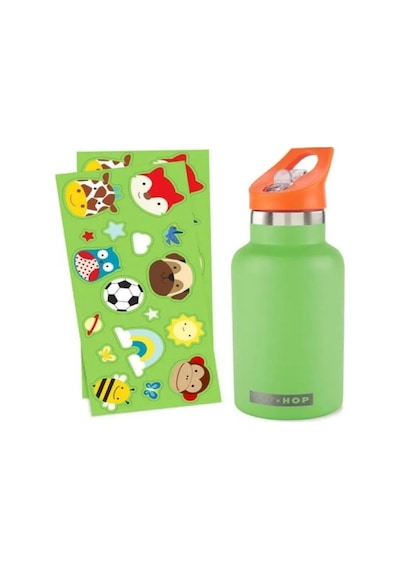 Skip Hop Spark Style Paslanmaz Çelik Stickerlı Suluk Yeşil 380ml Yeşil